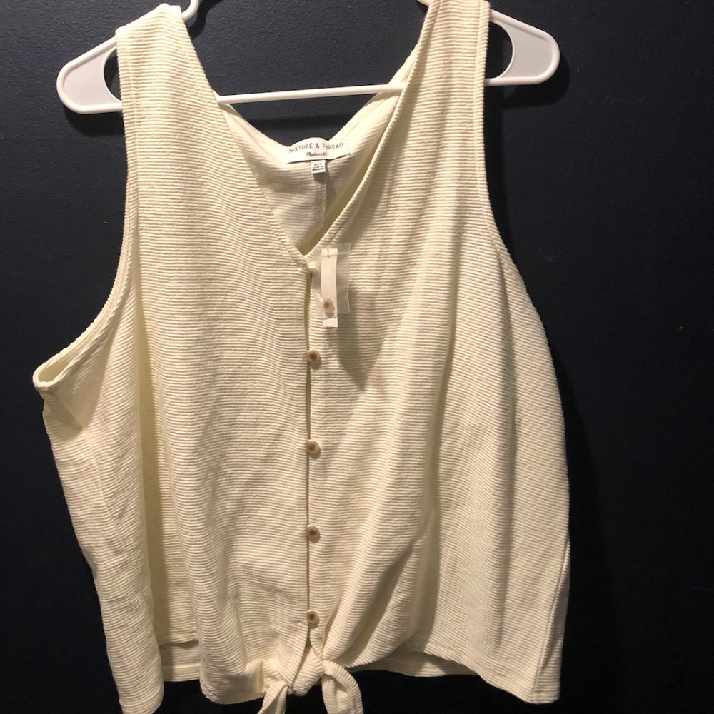 Madewell Texture & Thread Tie Front Tank Top NWT